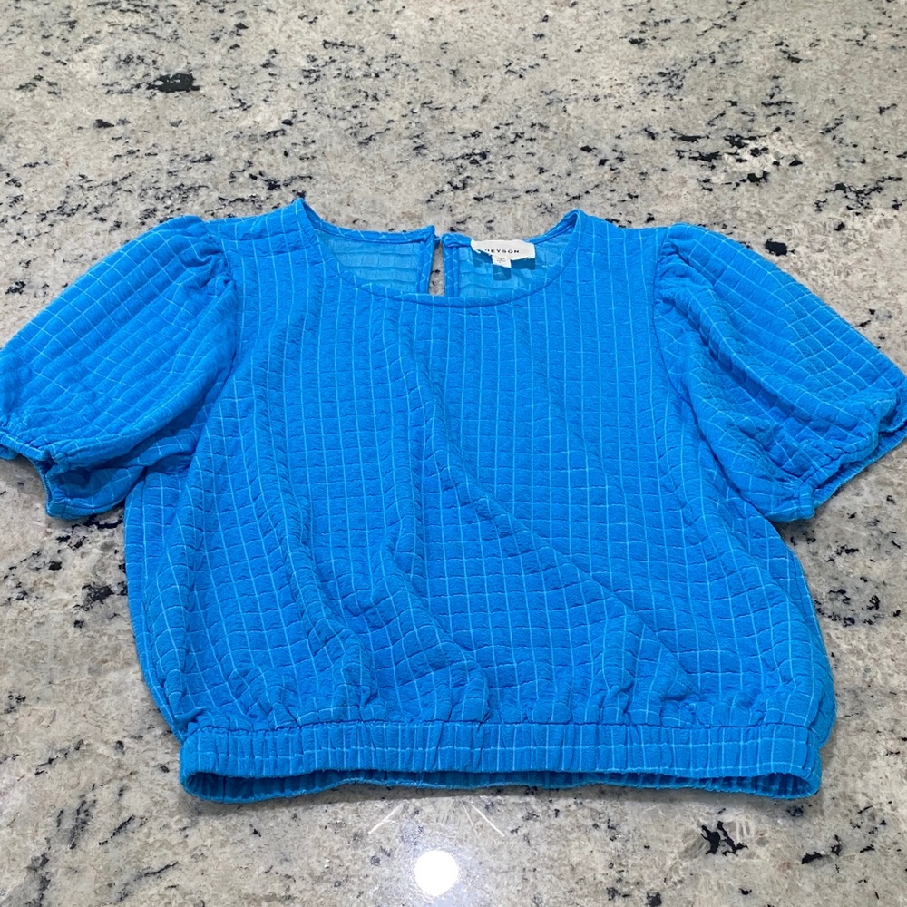 Heyson Vibrant Blue Textured Women's Blouse